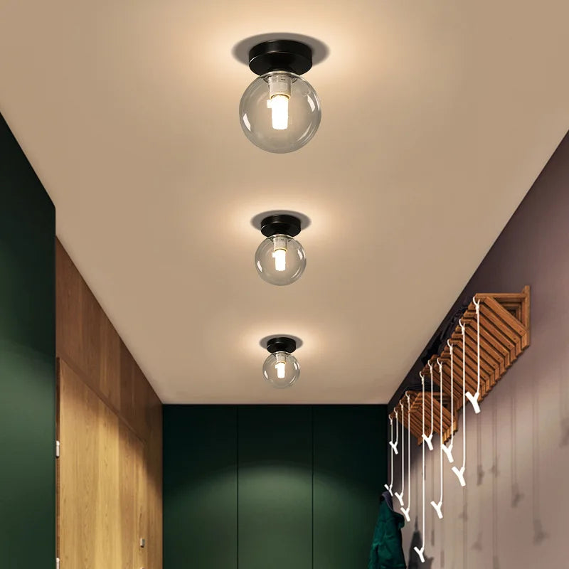 lampe de plafond nordique moderne boule de verre led