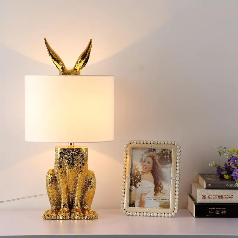 lampe à poser moderne en forme de lapin pour éclairage intérieur