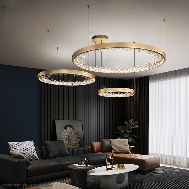 lustre design en cristal lumineux pour décoration moderne intérieure