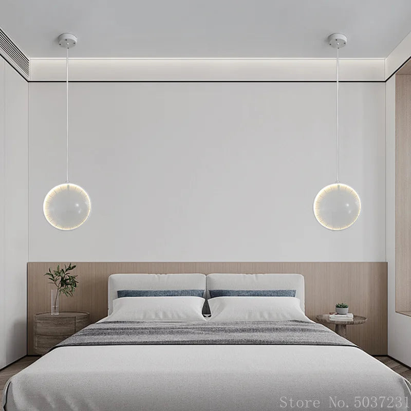lampe suspendue design nordique moderne en verre circulaire décoratif