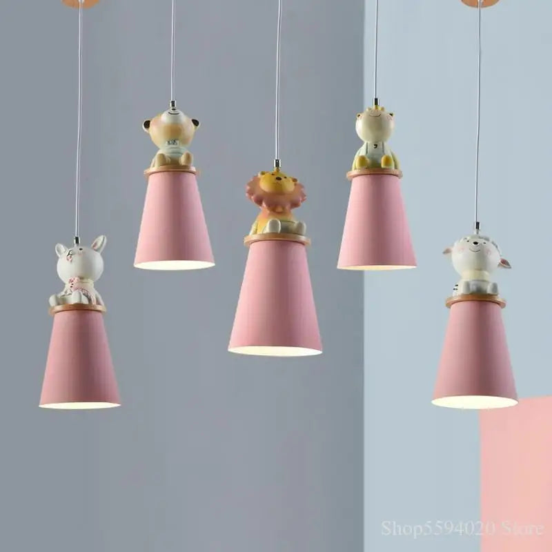 lustre créatif animal dessin animé pour chambre enfant