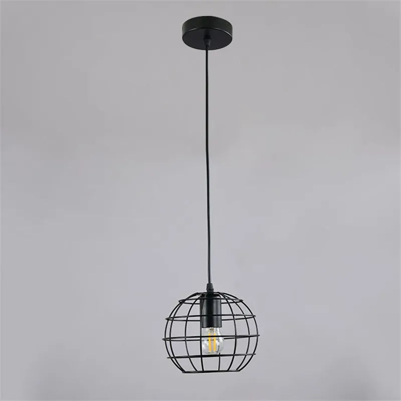 lampes suspendues vintage loft modernes cage en fer