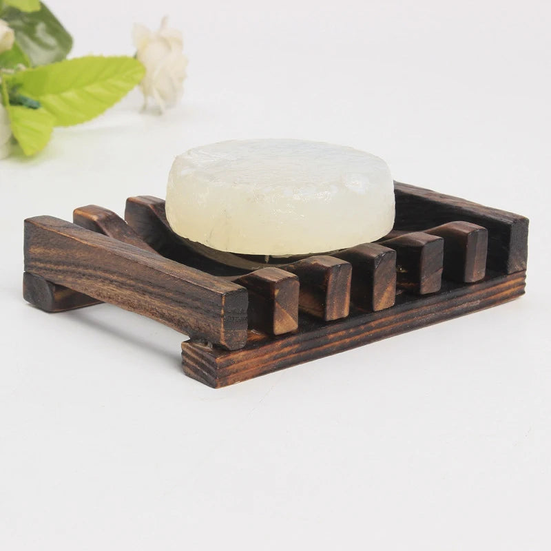 porte-savon en bambou naturel pour salle de bain et douche