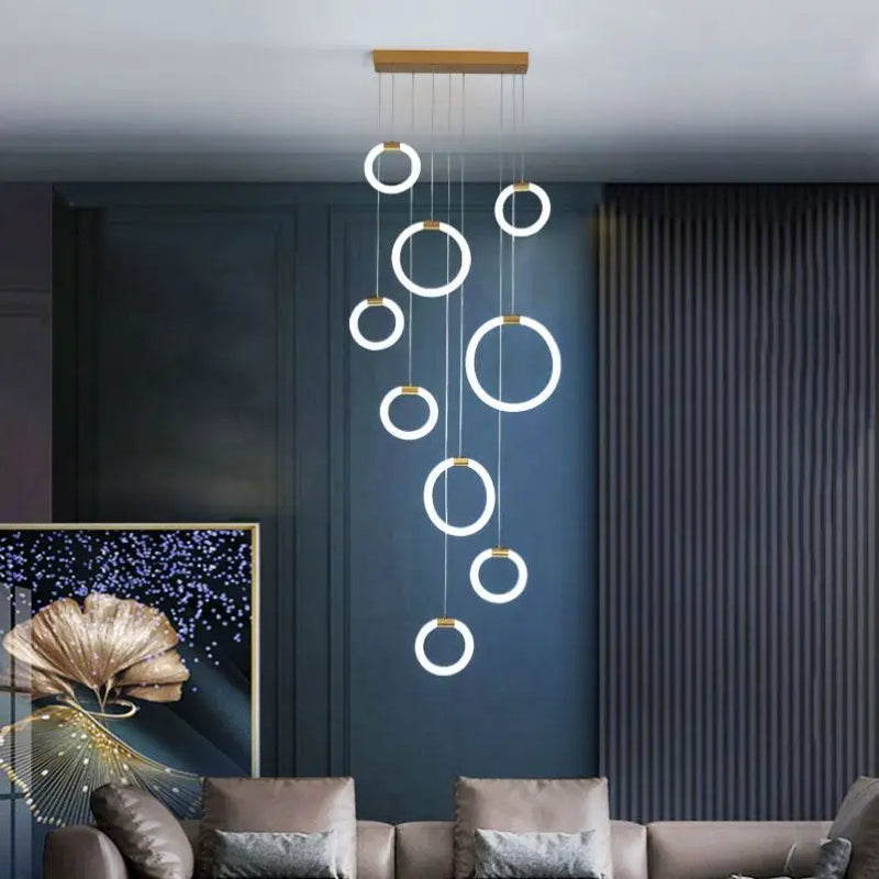 lustre à led moderne en acrylique pour décoration luxe