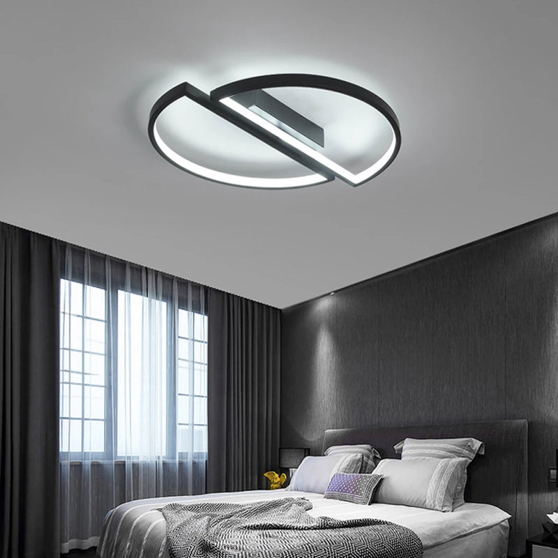 plafonnier moderne demi-cercle à leds pour décoration nordique