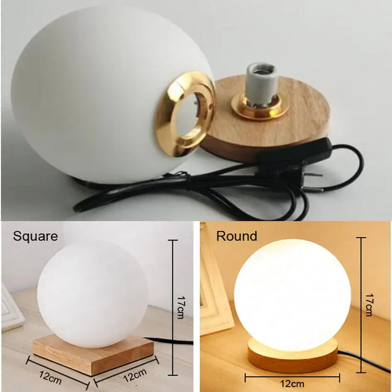 Lampe de table boule de verre Simple