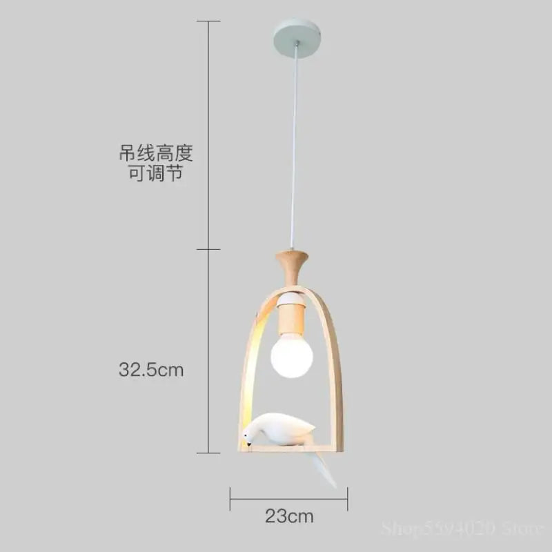 lustre en bois nordique pour oiseaux suspension romantique et chaleureuse