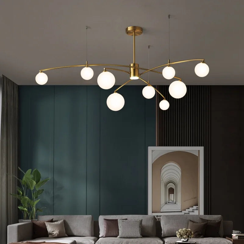 lustre design en métal et verre pour intérieur moderne