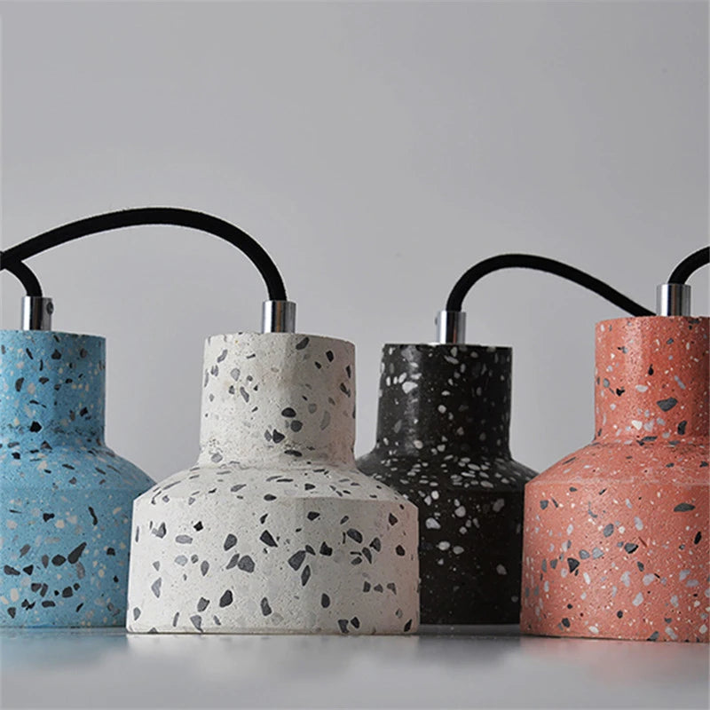 suspension moderne en terrazzo design nordique plusieurs couleurs led