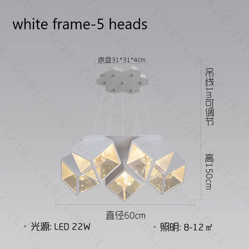 lustre à led design moderne luminaire géométrique intérieur dimmable