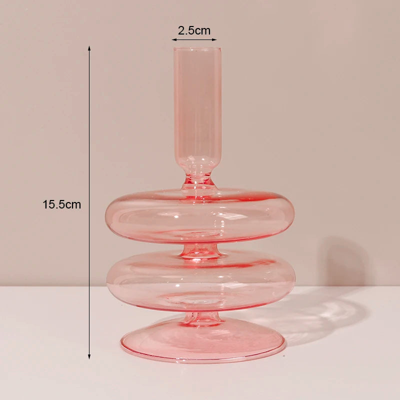 bougeoirs en verre rétro classiques pour décoration de mariage et intérieure