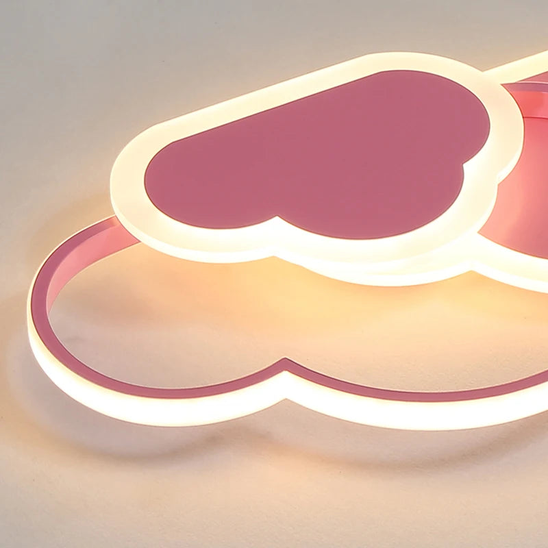 Plafond moderne à LEDs lampe créative nuage blanc chambre éclairage dessin animé chambre d'enfants enfant lire étude rose décoration lumière