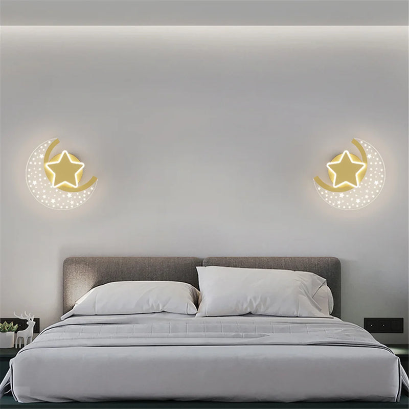 applique murale led étoile et lune pour décoration intérieure