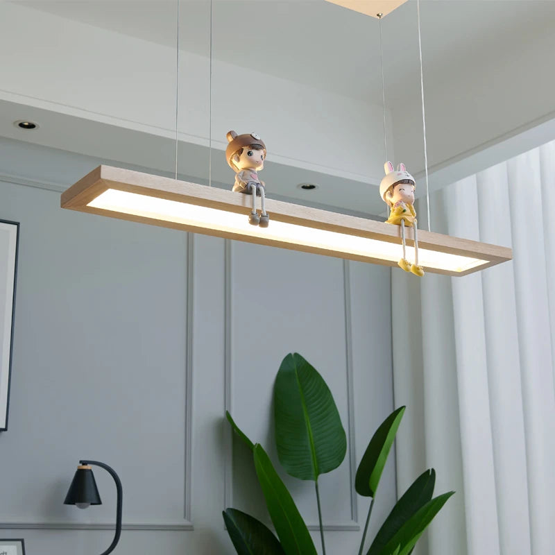 suspension led modernes créatives minimaliste en bois