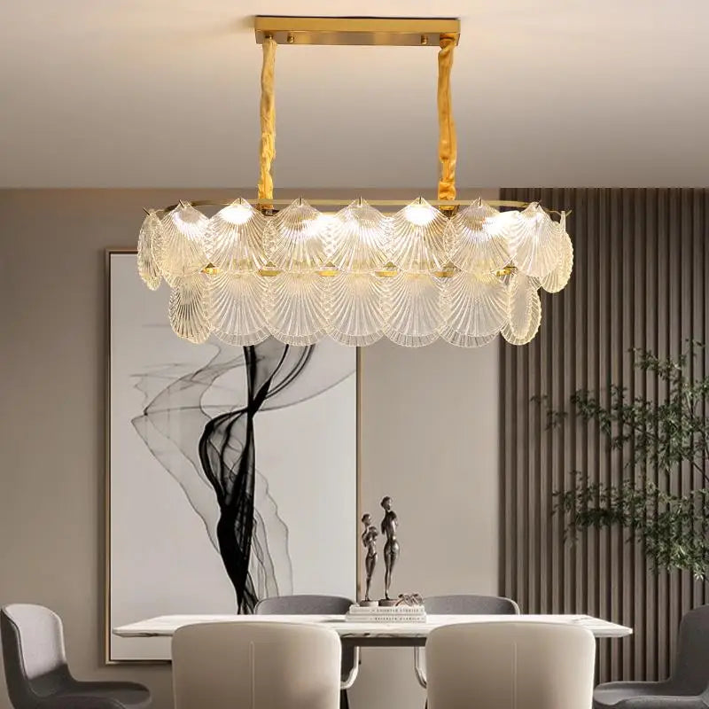 suspension en cristal design nordique luxueux éclairage d'ambiance