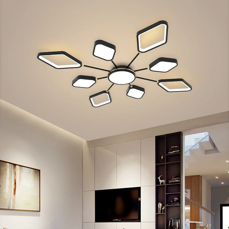 lustre led moderne avec télécommande pour intérieur élégant