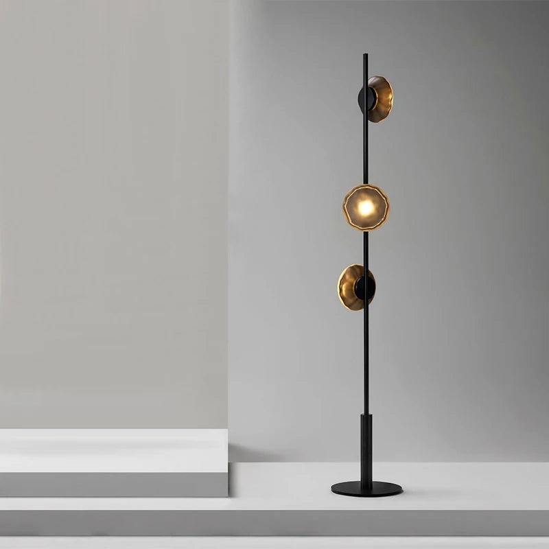 lampadaire postmoderne ceto lampe de sol design en verre et led