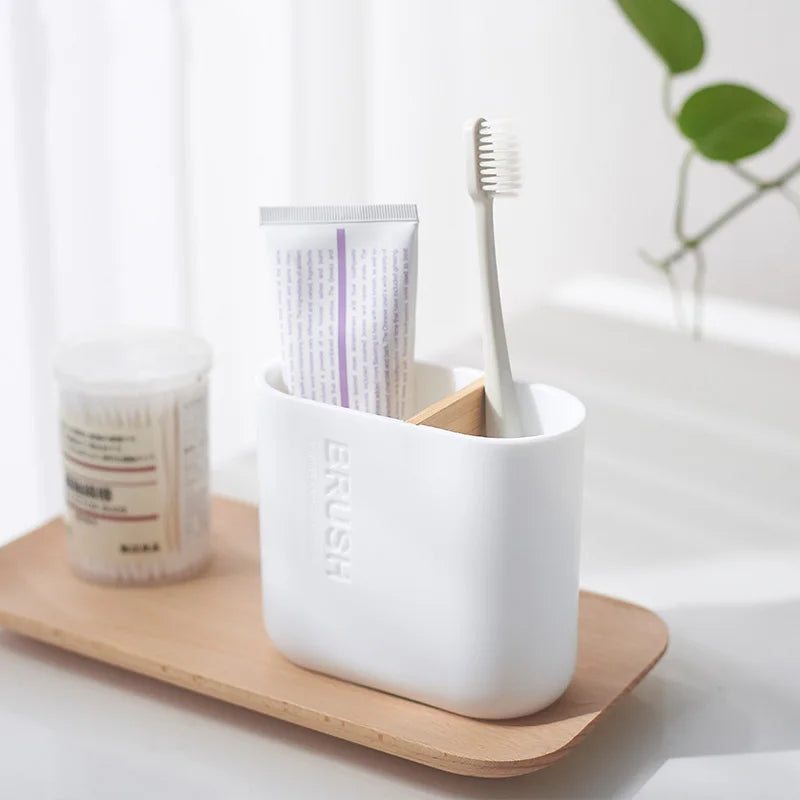 accessoires de salle de bain en bois de bambou