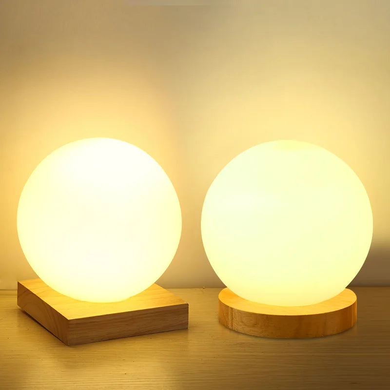 Lampe de table boule de verre Simple