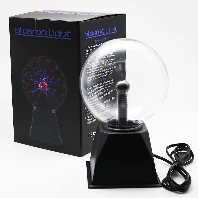 Boule de Plasma 	 lampe tactile en cristal magique 220V LED veilleuse enfant veilleuse anniversaire noël enfants décor cadeau éclairage