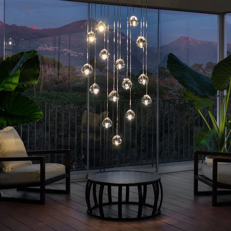 lustre led moderne en cristal design élégant pour espaces raffinés