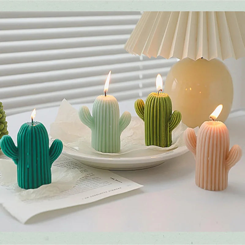 bougies parfumées cactus faites à la main décoratives pour la maison