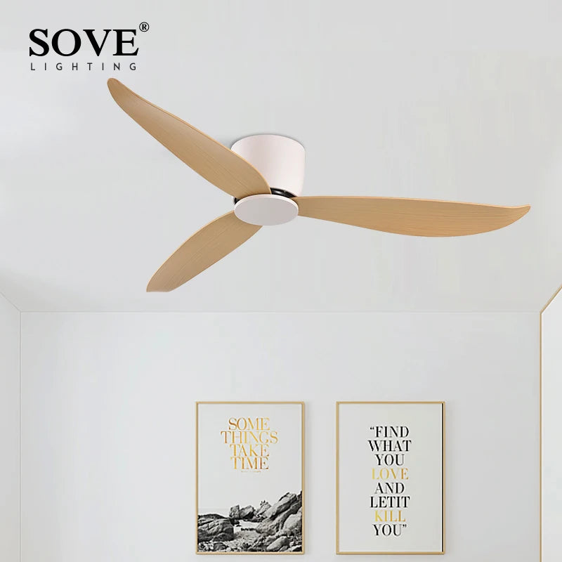 SOVE moderne noir blanc plancher bas moteur à courant continu 30W ventilateurs de plafond avec télécommande ventilateur de plafond Simple sans lumière ventilateur de maison 220V