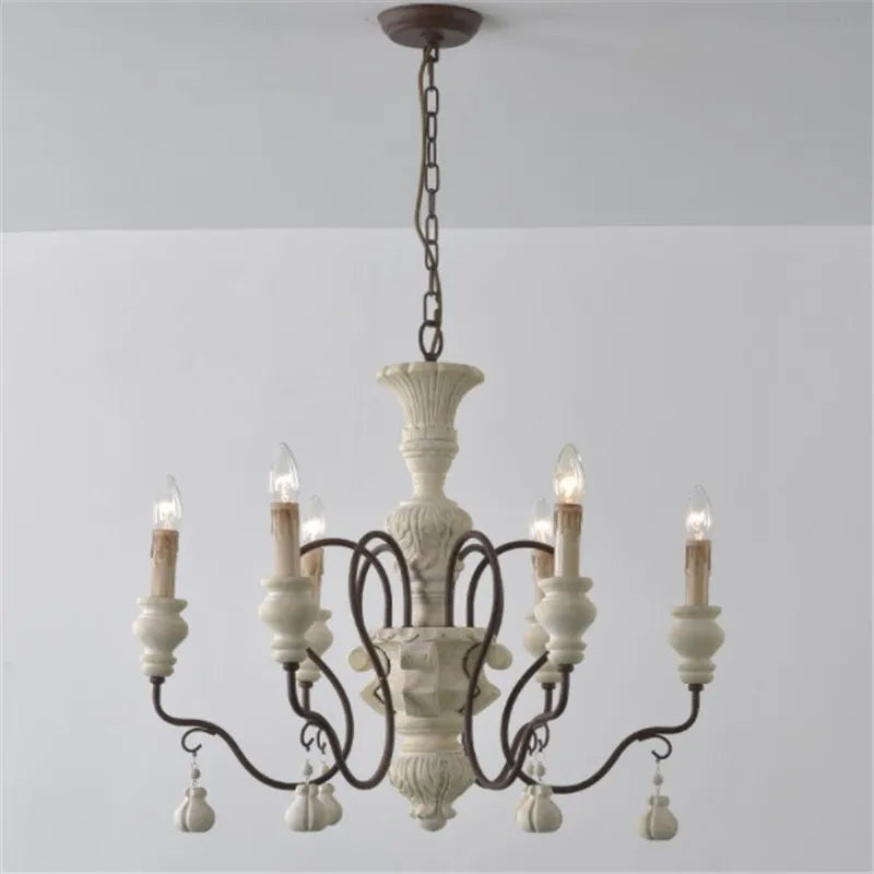 lustre suspendu en fer et bois vintage style industriel