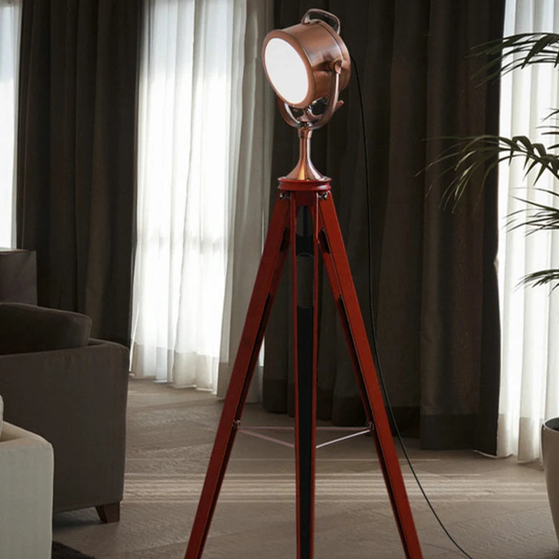 American style retro industrial wind, personality, creativity, bedroom, living room, study, Navy, modern three tripod floor lamp