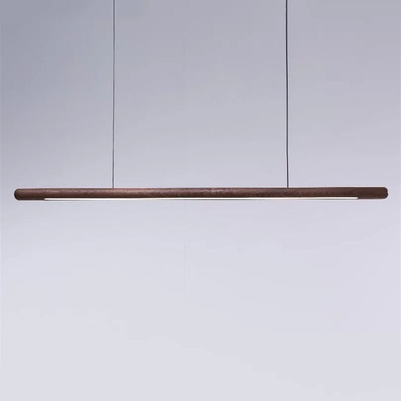 suspension design minimaliste en bois avec bande led
