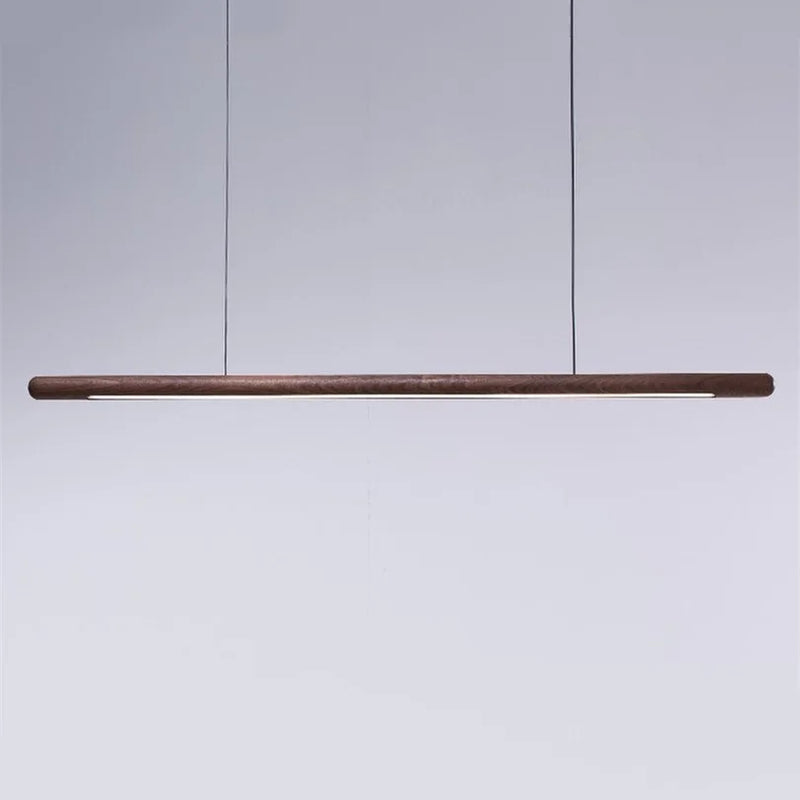 suspension en bois design minimaliste led longue bande