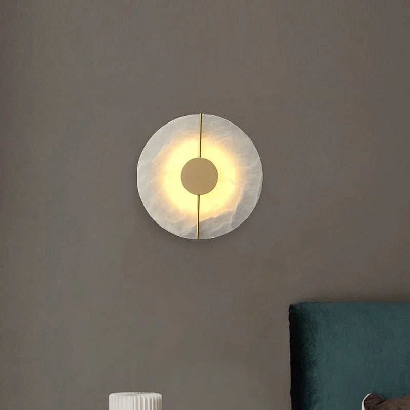 applique murale en marbre et cuivre led de luxe