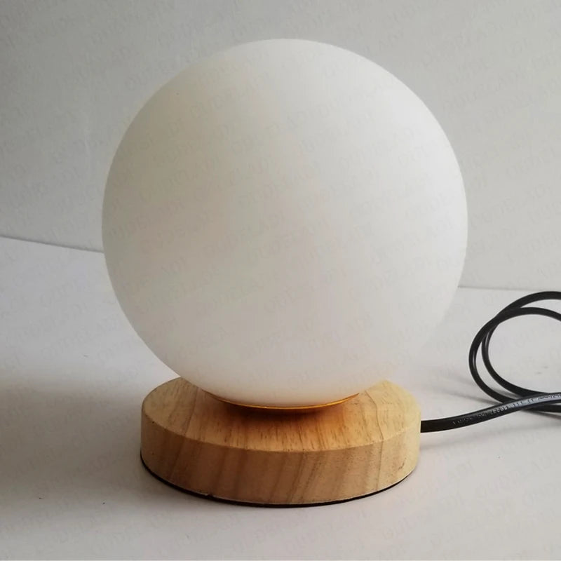 Lampe de table boule de verre Simple