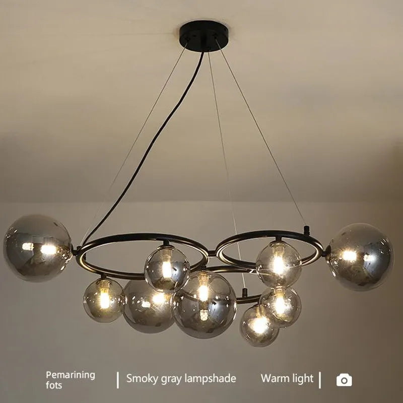 suspension moderne en verre avec ampoule incluse pour décoration intérieure