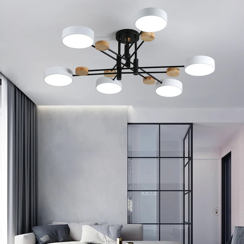 lustre led nordique contemporain en fer forgé minimaliste