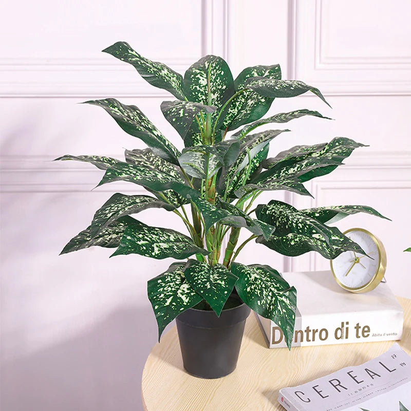 bouquet de plantes artificielles monstera tropicales pour décoration intérieure