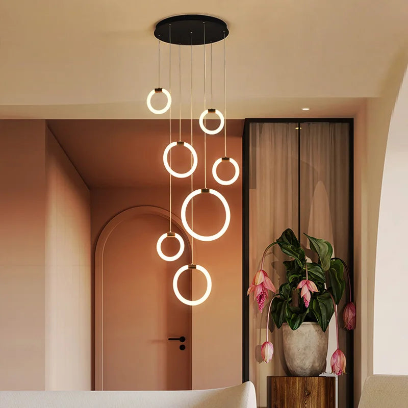 lustre à led moderne en acrylique pour décoration luxe