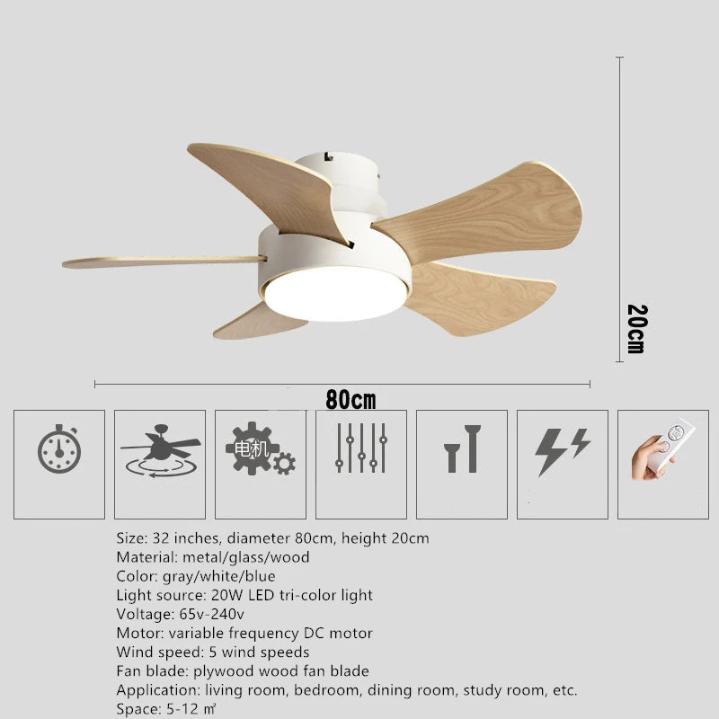 Ventilateur silencieux DC plafonnier ventilateurs de Loft avec lumière LED et lampes modernes à distance pour salon ventilateur de Hall lumières éclairage en bois