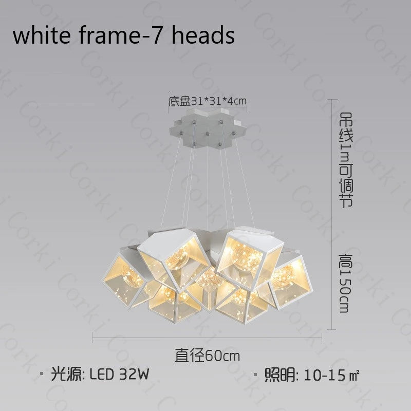 lustre à led design moderne luminaire géométrique intérieur dimmable