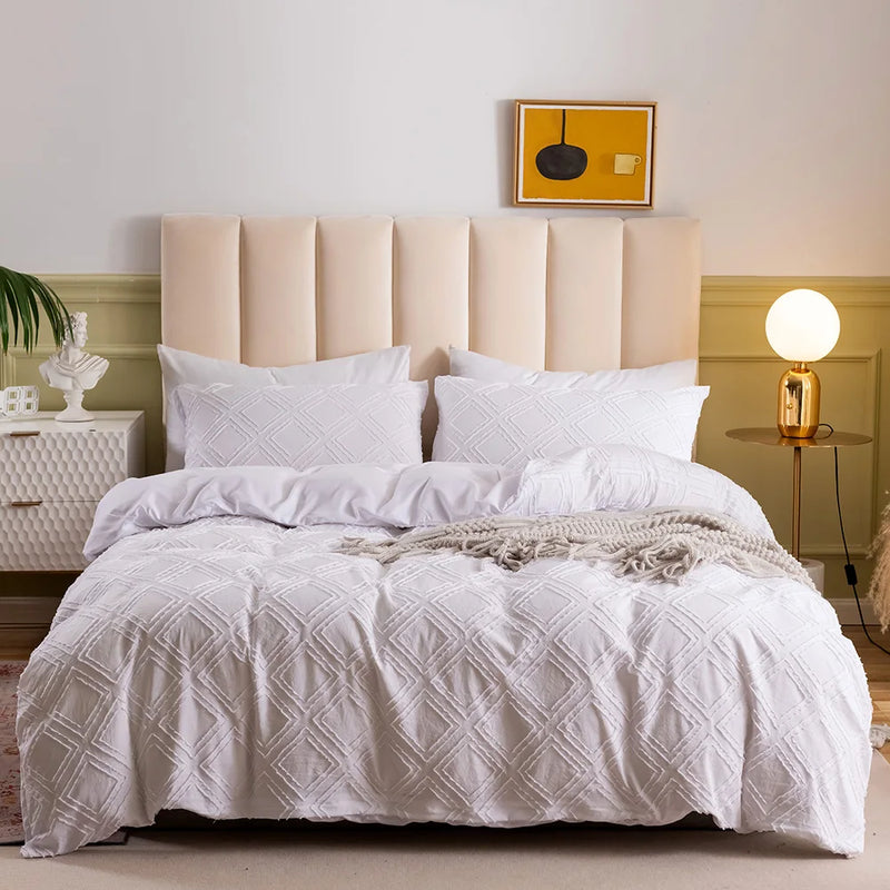 housse de couette plissée d'été luxe pour lit double