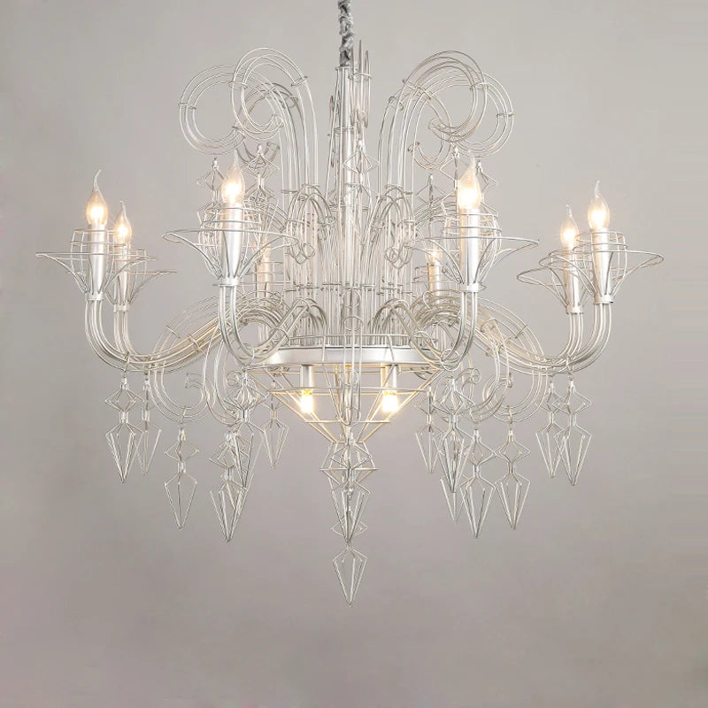 lustre design baroque noir et blanc pour éclairage intérieur