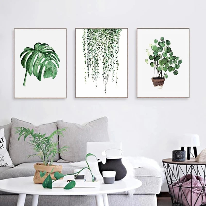 plante tropicale moderne toile décoration murale scandinave