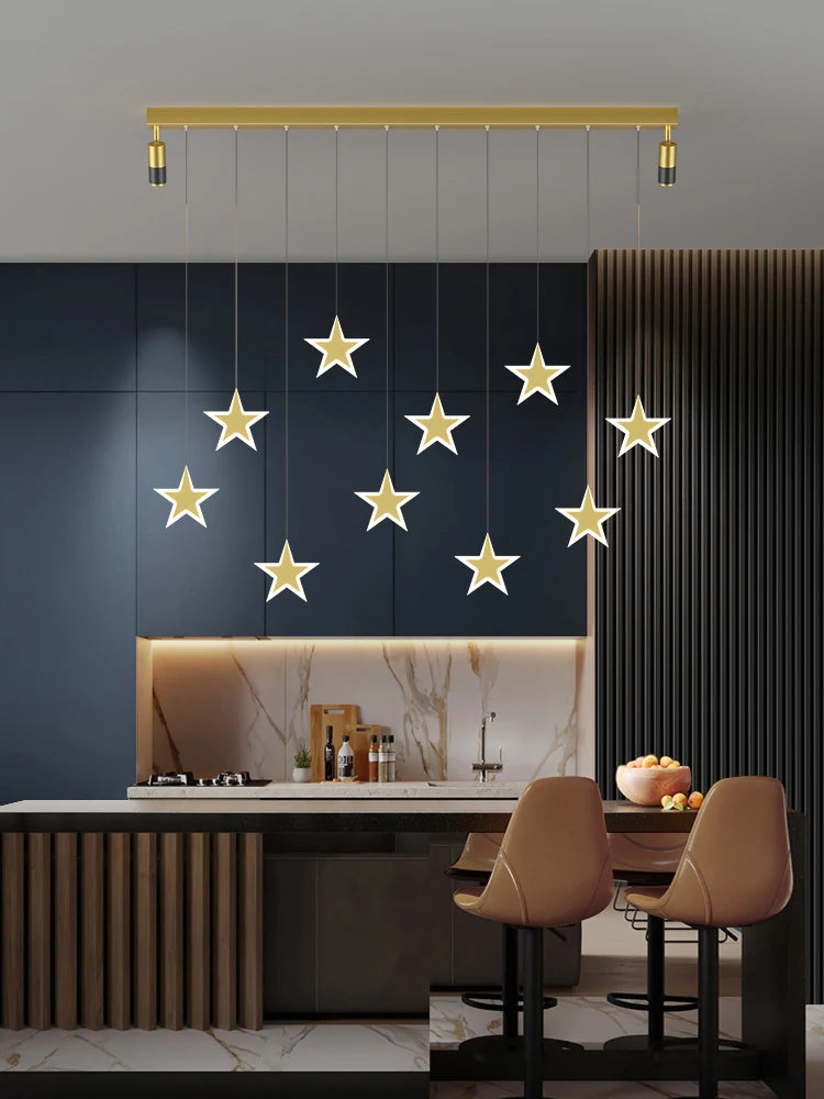 lustre de luxe moderne nordique étoile design led créatif