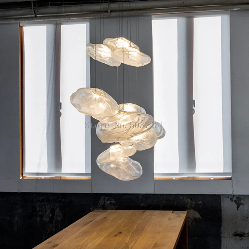 lustre en verre de luxe led post-moderne nordique créatif