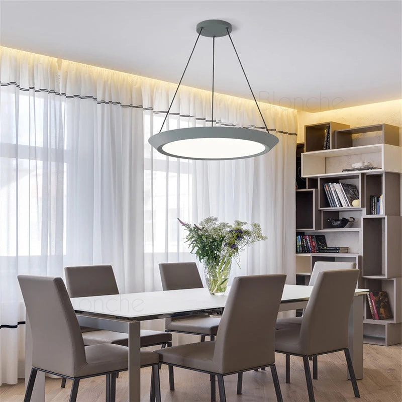 suspension moderne led ronde pour éclairage intérieur décoratif