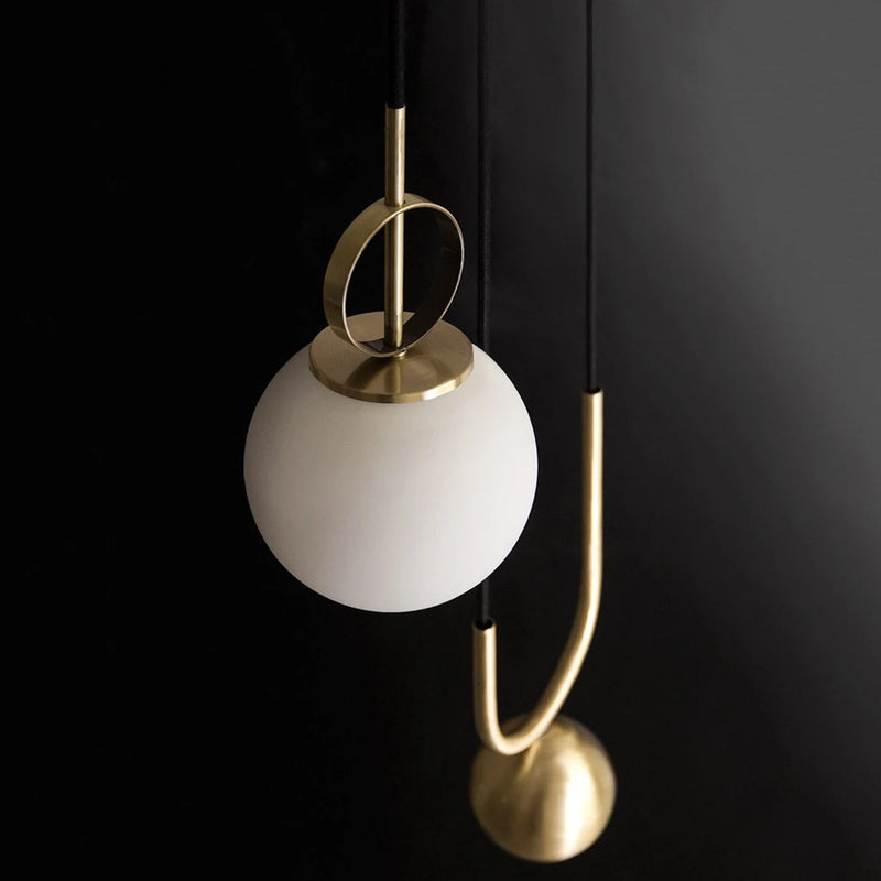 suspension industrielle nordique extensible design boule de verre