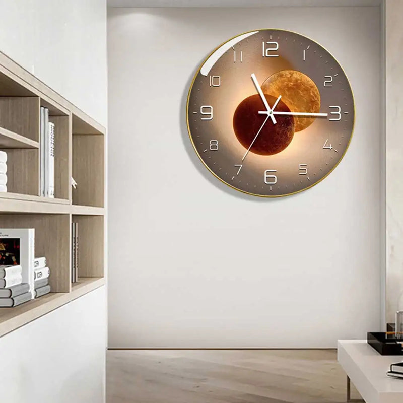 horloge murale en verre design moderne créatif géométrique décorative