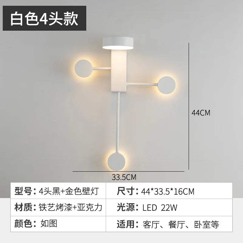 applique murale led nordique rotative minimaliste et moderne