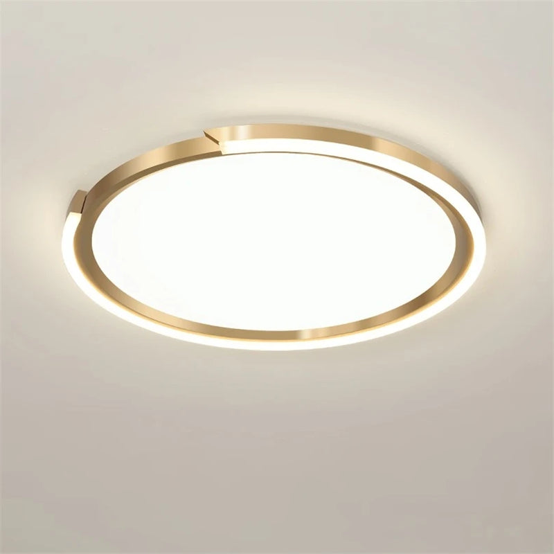 plafonnier led moderne en cuivre doré pour intérieur