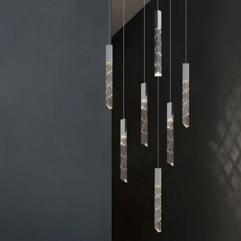 lustre nordique moderne en cristal pour espaces contemporains